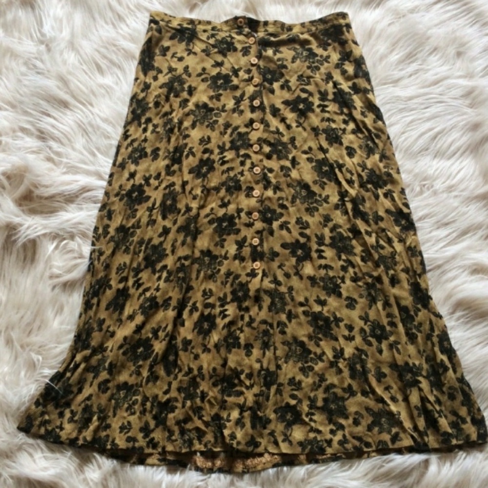 🔵Floral Midi Skirt